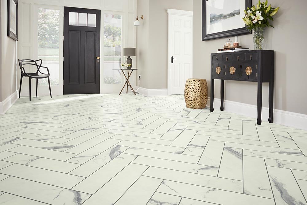 Entry Foyer Luxury Vinyl Tile Herringbone LVT -  The Carpet Store in Cleveland, GA